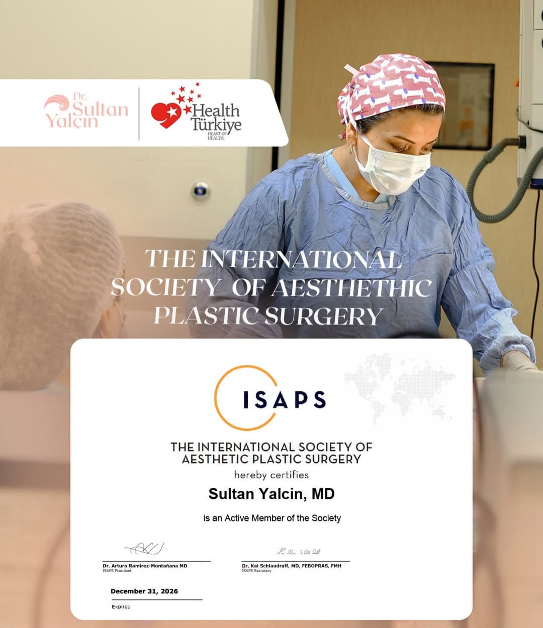 ISAPS - International Society of Aesthetic Plastic Surgery Certificate